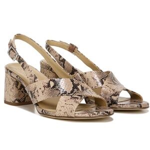 Naturalizer Nude Blush and Black Snake Print Azalea Leather Upper Low Heels 12